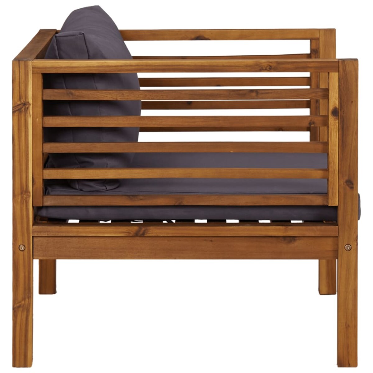 vidaXL Krzesło ogrodowe z ciemnoszarymi poduszkami, drewno akacjowe