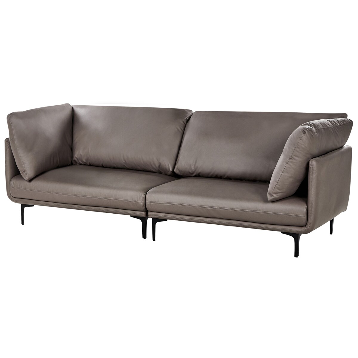 Sofa 3-osobowa ekoskóra brązowa REVSNES