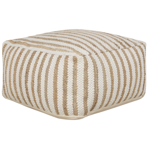 Puf 60 x 60 x 30 cm beżowo-biały ALMATTI