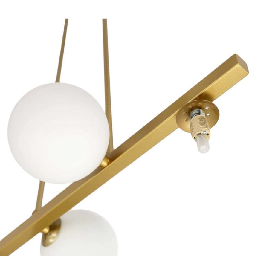 Wisząca LAMPA modernistyczna KAMA 34-73426 Candellux wisząca OPRAWA metalowa ZWIS kule balls mosiężne białe
