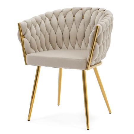 Krzesło tapicerowane welurowe do salonu jadalni ROSA GOLD kaszmir