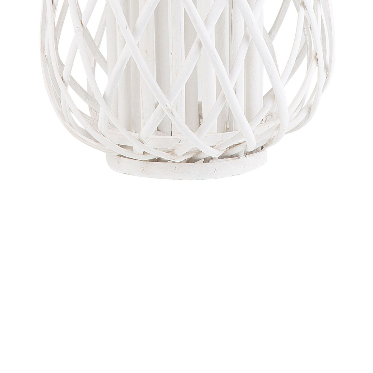 Lampion drewniany 30 cm biały MAURITIUS