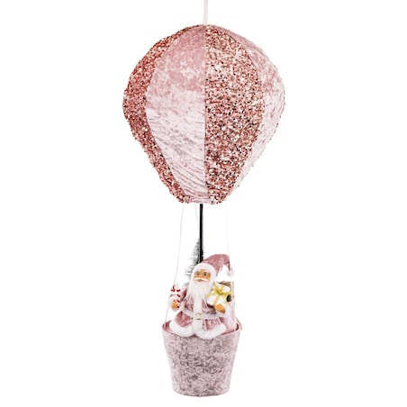Figurka - Mikołaj w balonie 93x37x37 cm BALOON różowy