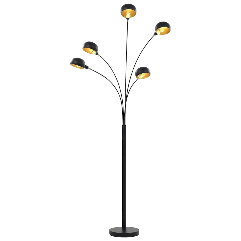 vidaXL Lampa stojąca, 200 cm, 5 x E14, czarno-złota