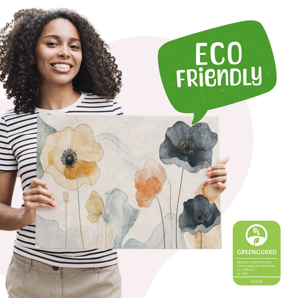 Obraz Ścienny Do Salonu Jadalni Pastelowe Kwiaty Maki Styl Retro 120x80cm