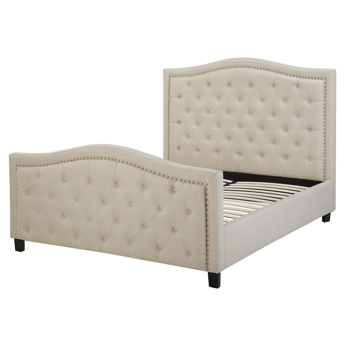 Łóżko tapicerowane 160 x 200 cm beżowe AUREL