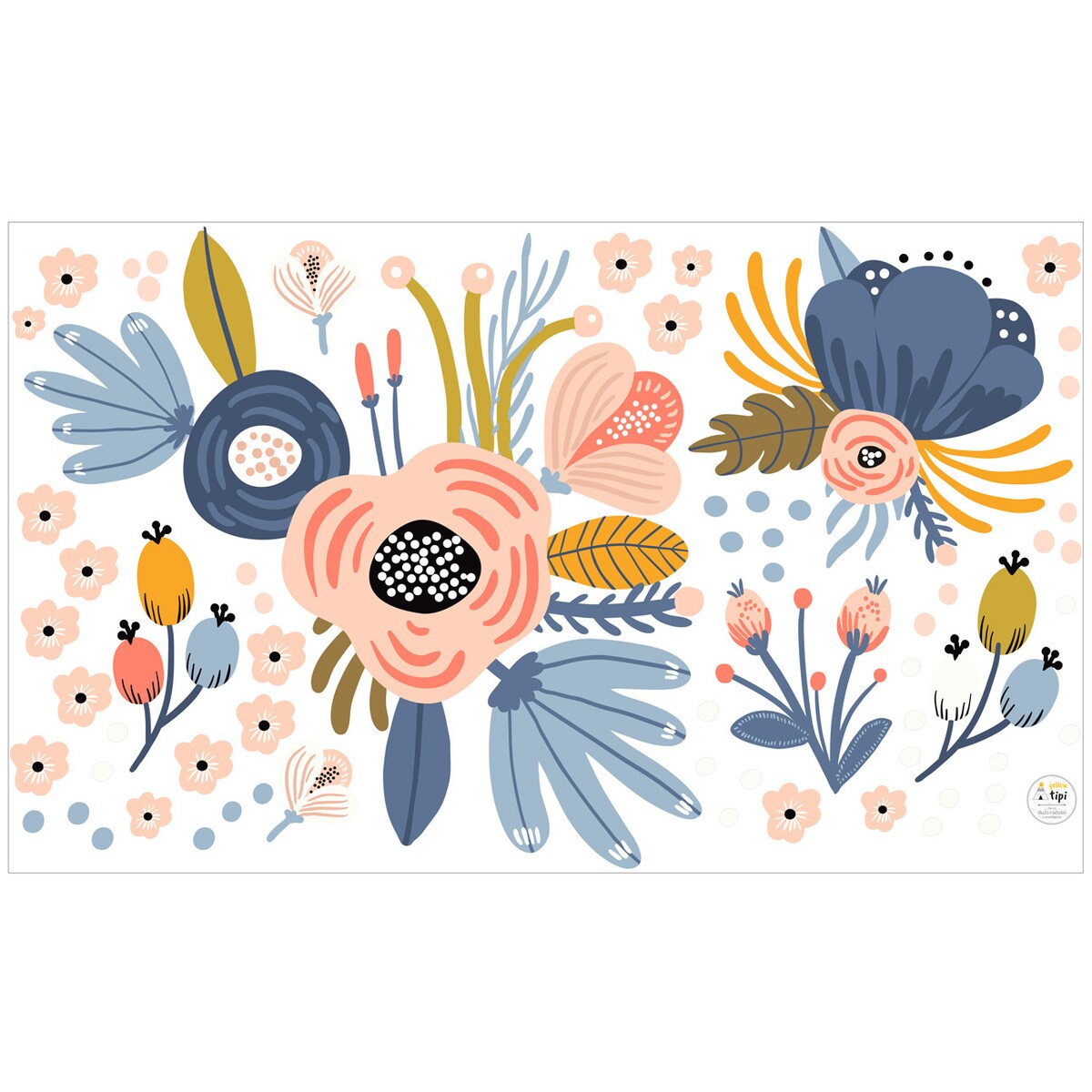 Zestaw naklejek Magic Flowers, 150x90 cm