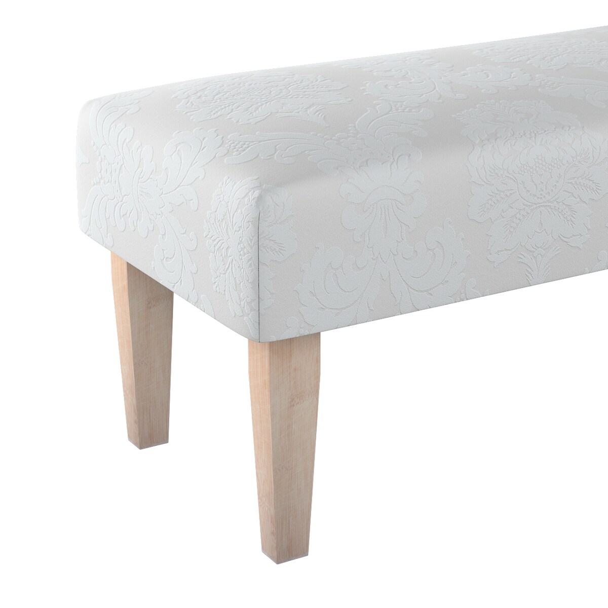 Ławka, liście akantu na jasno-popielatym tle , 100 x 40 x 40 cm, Damasco