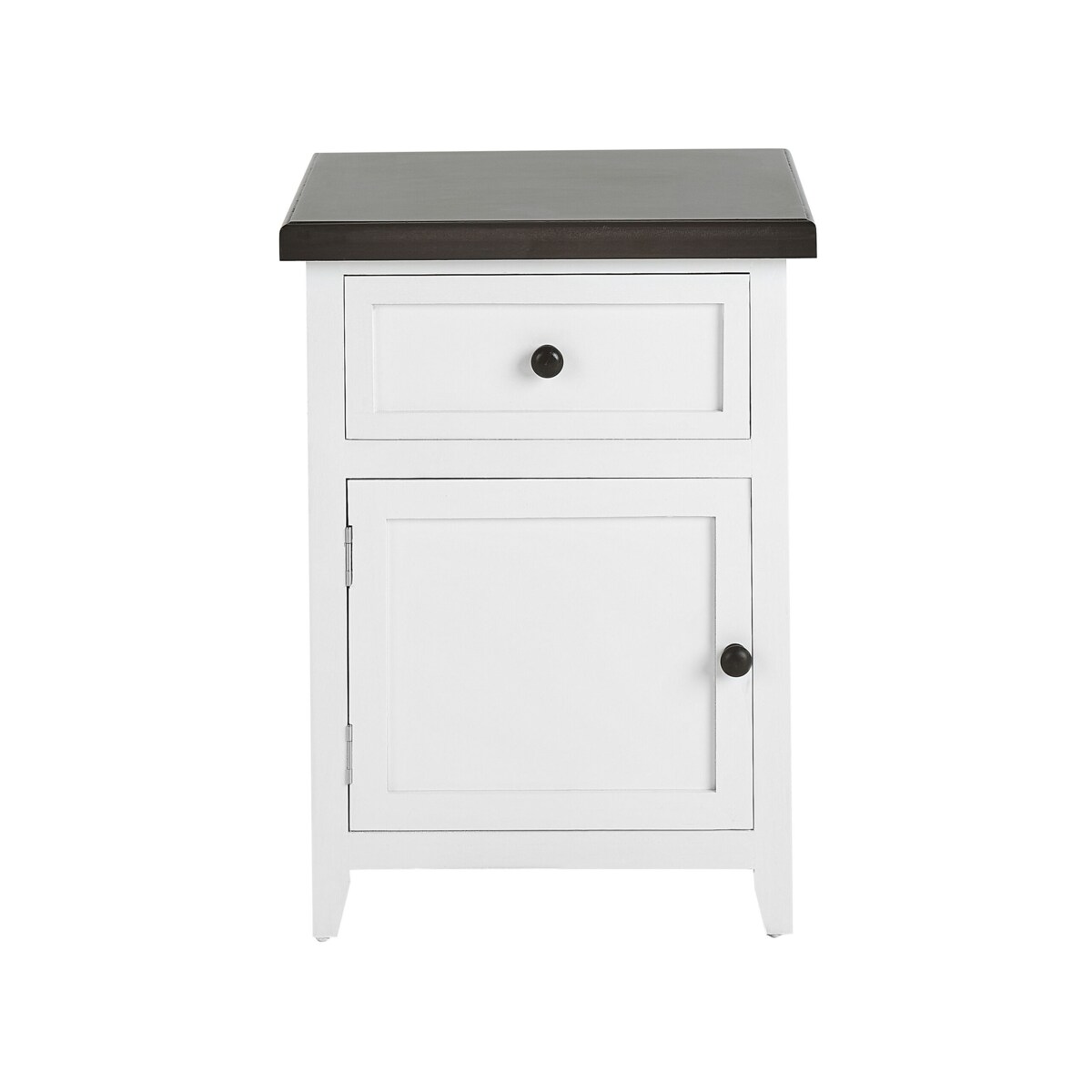 Szafka nocna 1 szuflada biały z brązowym LAYOLA