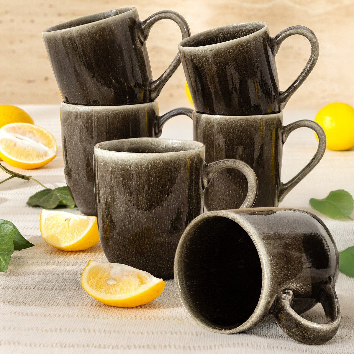 EDA Kubek 6 szt., brązowy/szary/beżowy