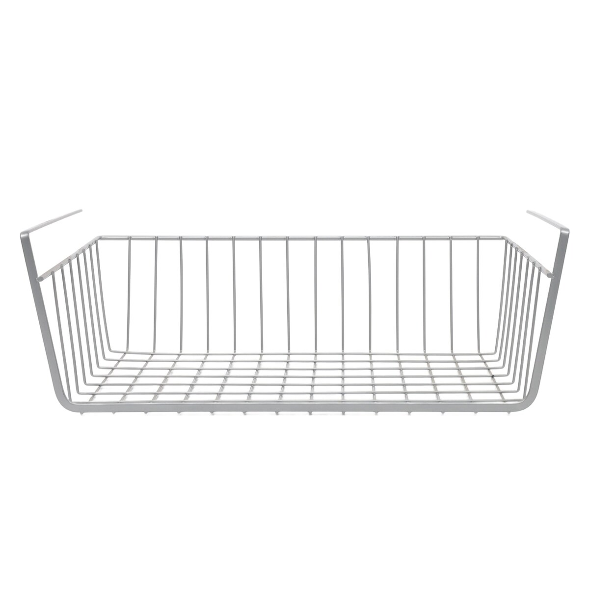 Koszyk podwieszany na owoce, metalowy, jasnoszary, 40 x 25,5 x 14,3 cm