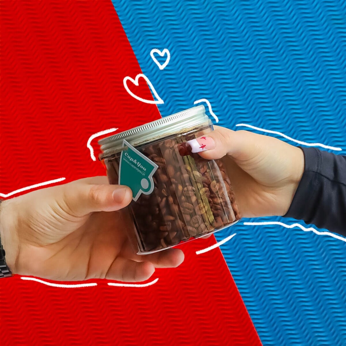 Kawa aromatyzowana o smaku Snickers ziarnista ARABICA Cup&You PREMIUM 200g na prezent upominek dla kobiety mężczyzny faceta mamy taty żony męża