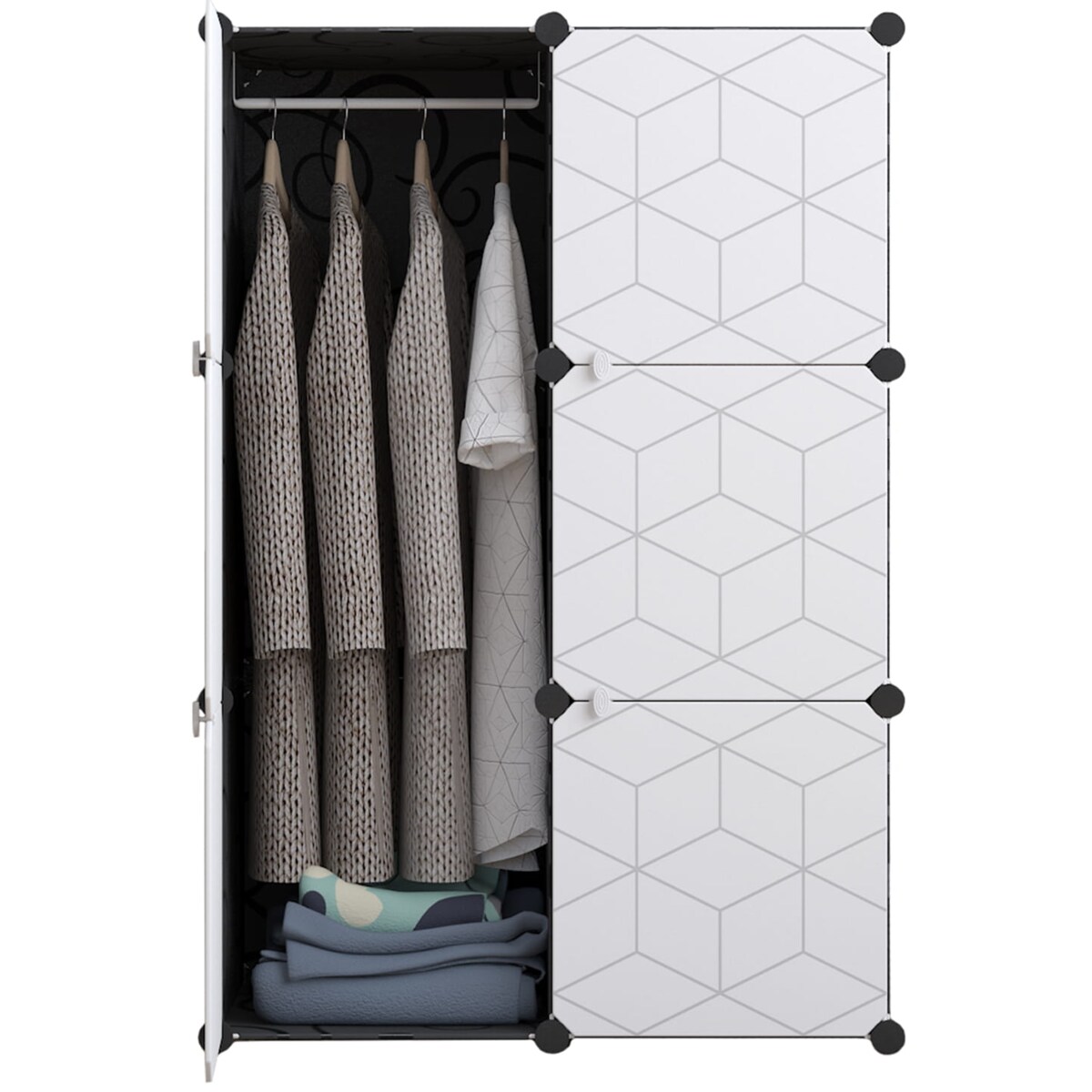 Szafa Modułowa Garderoba 6X Biała Heksagon