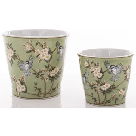 Osłonka porcelanowa 2 szt. 12x13,5x13,5 cm i 16x17,5x17,5 cm PORSELEN-3 z podstawką