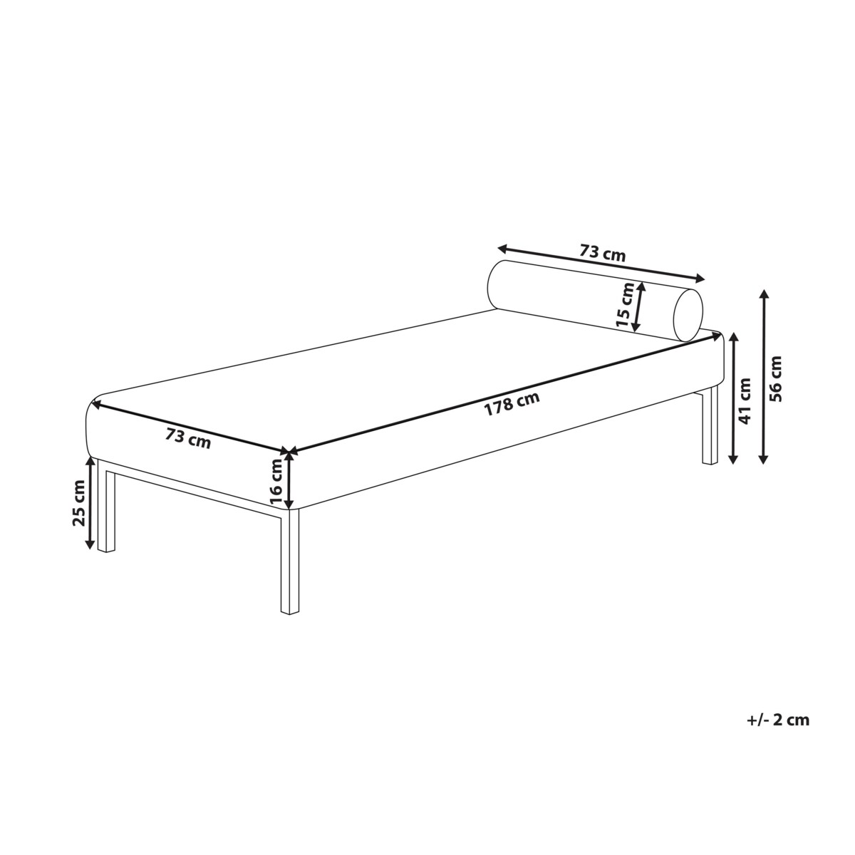 Szezlong boucle biały CHINON
