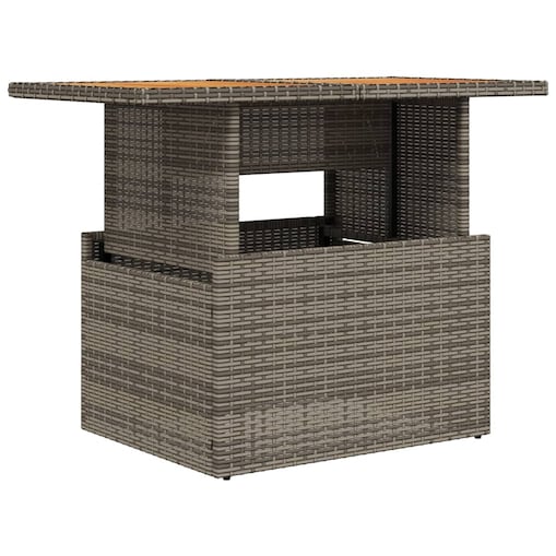 vidaXL Stół ogrodowy, szary 100x55x73 cm, polirattan i drewno akacjowe