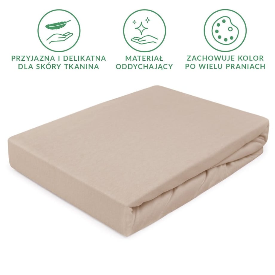 Prześcieradło jersey z gumką Jerry 140x200cm beige
