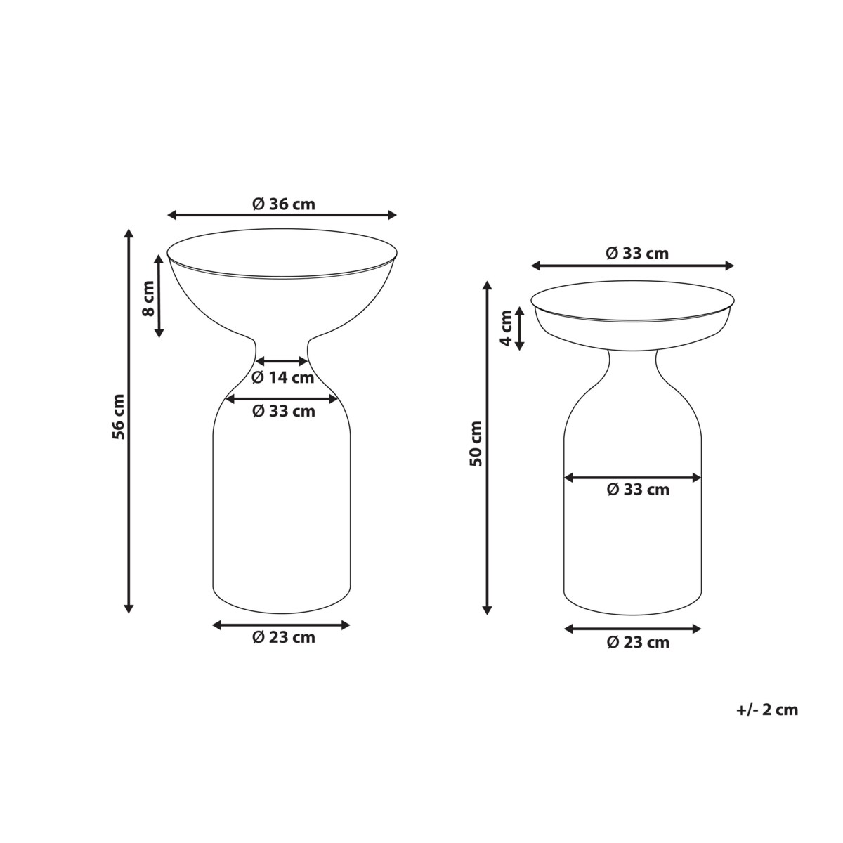 Zestaw 2 stolików pomocniczych COTA/TENJO Metal Czarny