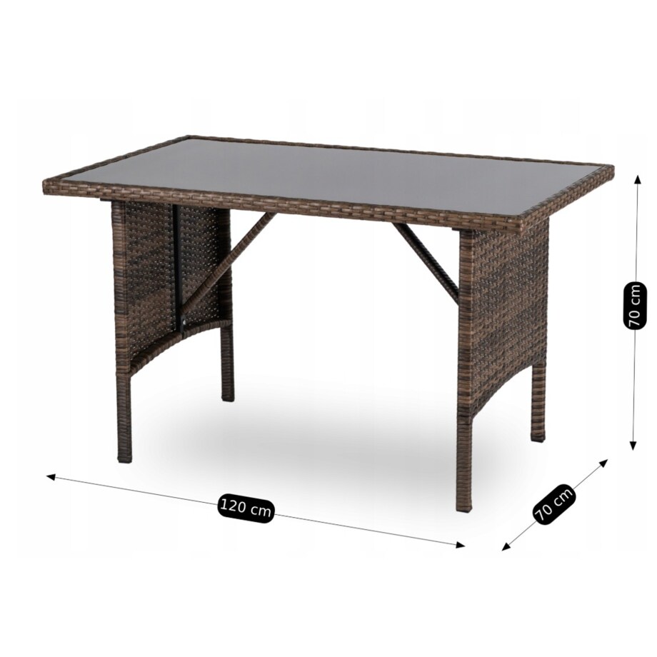 Zestaw Mebli Ogrodowych Technorattan Na Taras Ogród Komplet Brąz ATLANTA