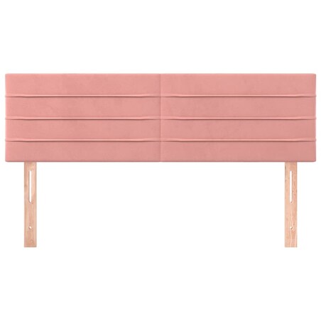 vidaXL Zagłówki do łóżka, 2 szt., różowy, 72x5x78/88 cm, aksamit