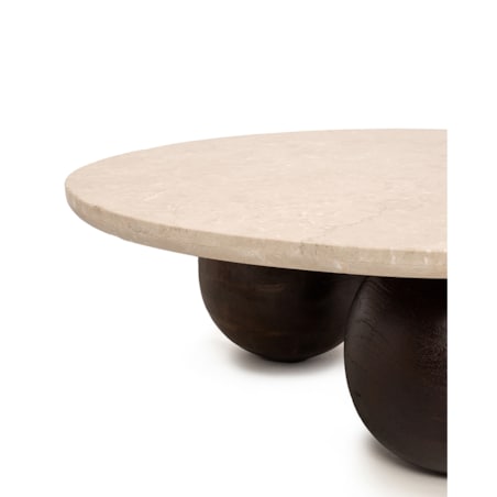 MaMaison stolik kawowy ORGANIC trawertyn / drewno