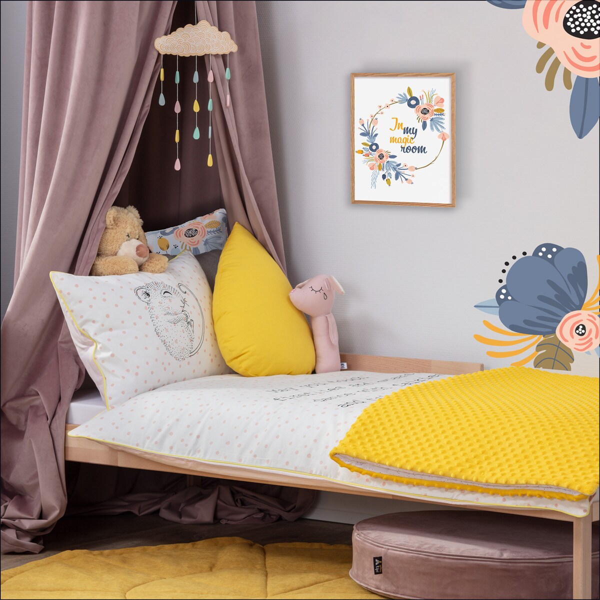 Zestaw naklejek Magic Flowers, 150x90 cm