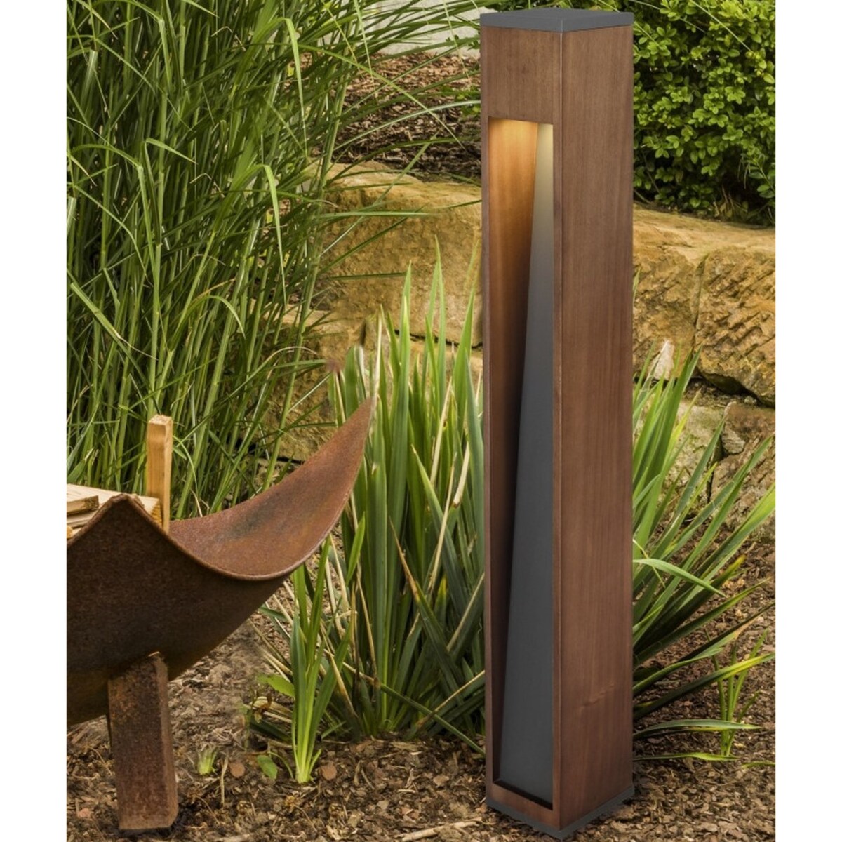 Stojąca LAMPA ogrodowa CANNING 409660130 Trio drewniana OPRAWA zewnętrzny słupek outdoor IP44 drewno