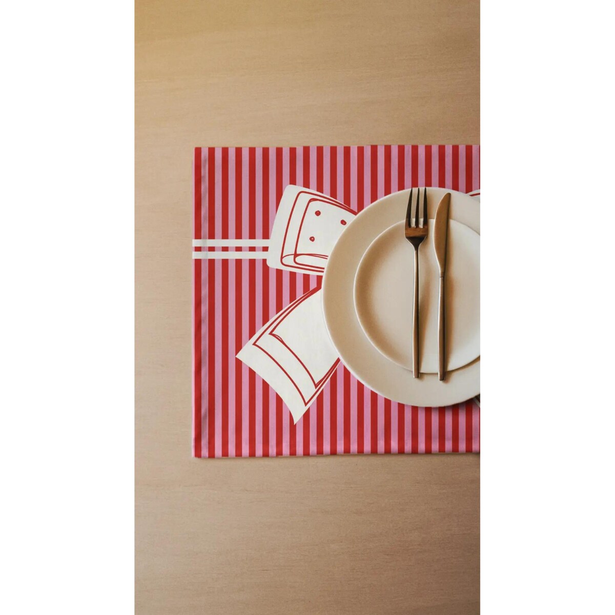 Podkładki świąteczne - Kokardka - czerwone paski