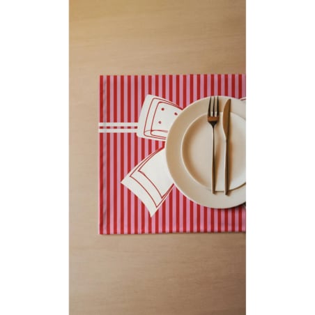 Podkładki świąteczne - Kokardka - czerwone paski