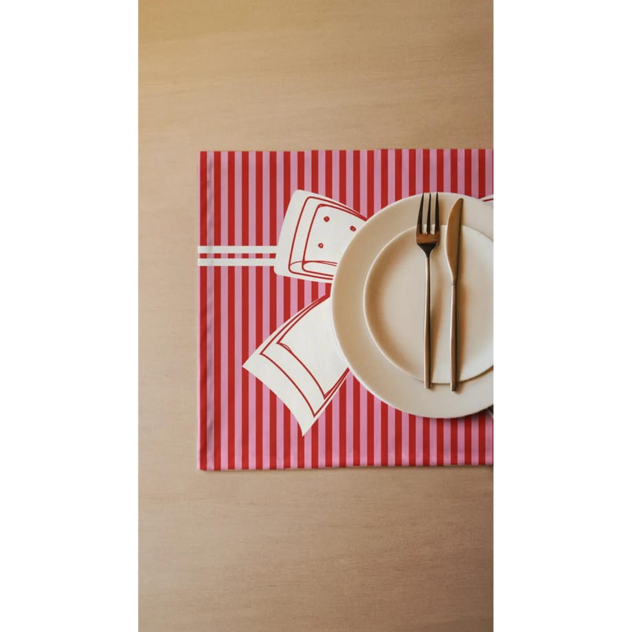 Podkładki świąteczne - Kokardka - czerwone paski