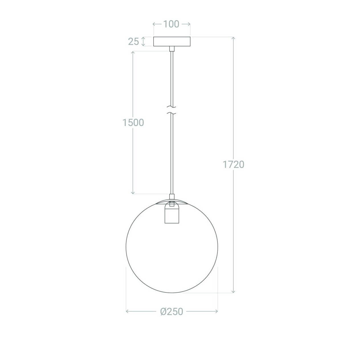 Wisząca lampa kula Lazzur ABR-LWL-E27 Abruzzo metal szkło biały złoty