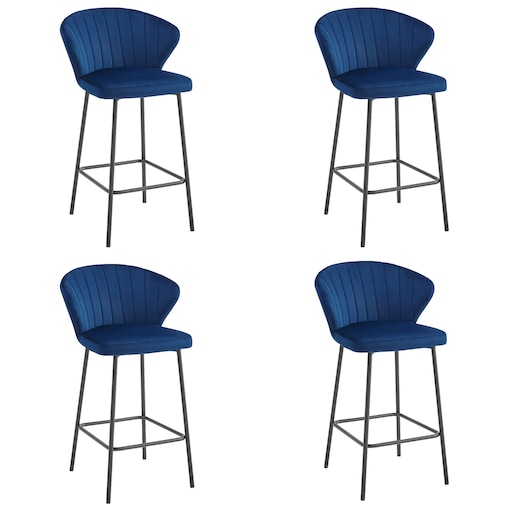 Hoker Do Jadalni Kuchni Baru Wysoki Gatta - Aksamit Granat / Nogi Czarne X 4