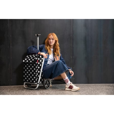 Wózek SHOPPING TROLLEY, dots white