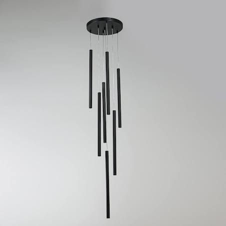 Czarna lampa wisząca Lungo metalowe tuby nad stół do salonu