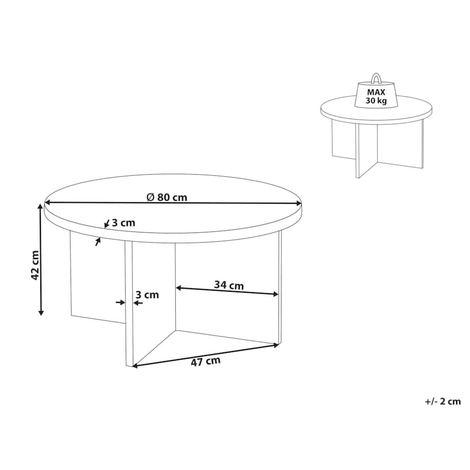Stolik kawowy STANTON Jasnobrązowy