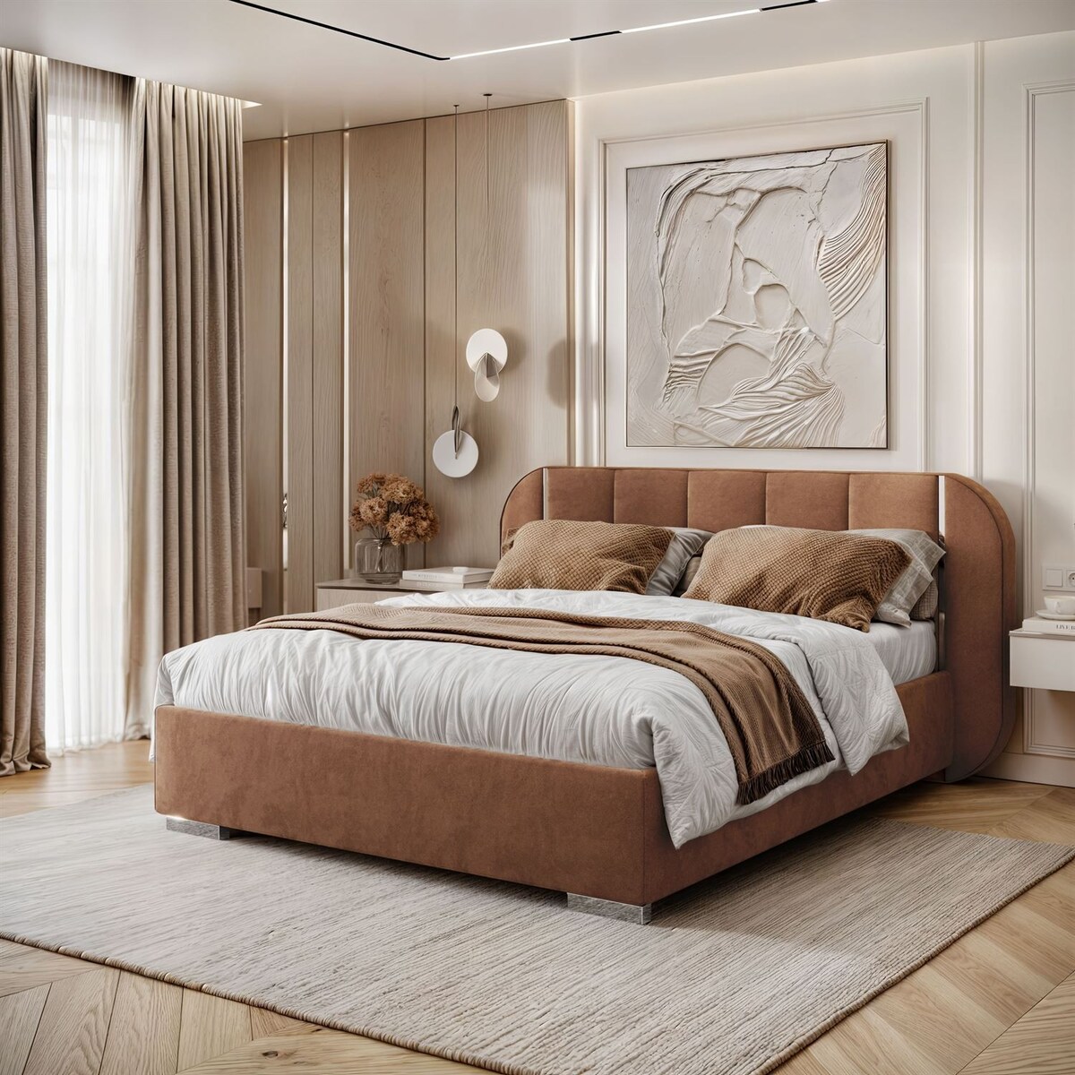 Łóżko tapicerowane AMARA SILVER, pojemnik, stelaż 32, 180x200, Royal Velvet 87198