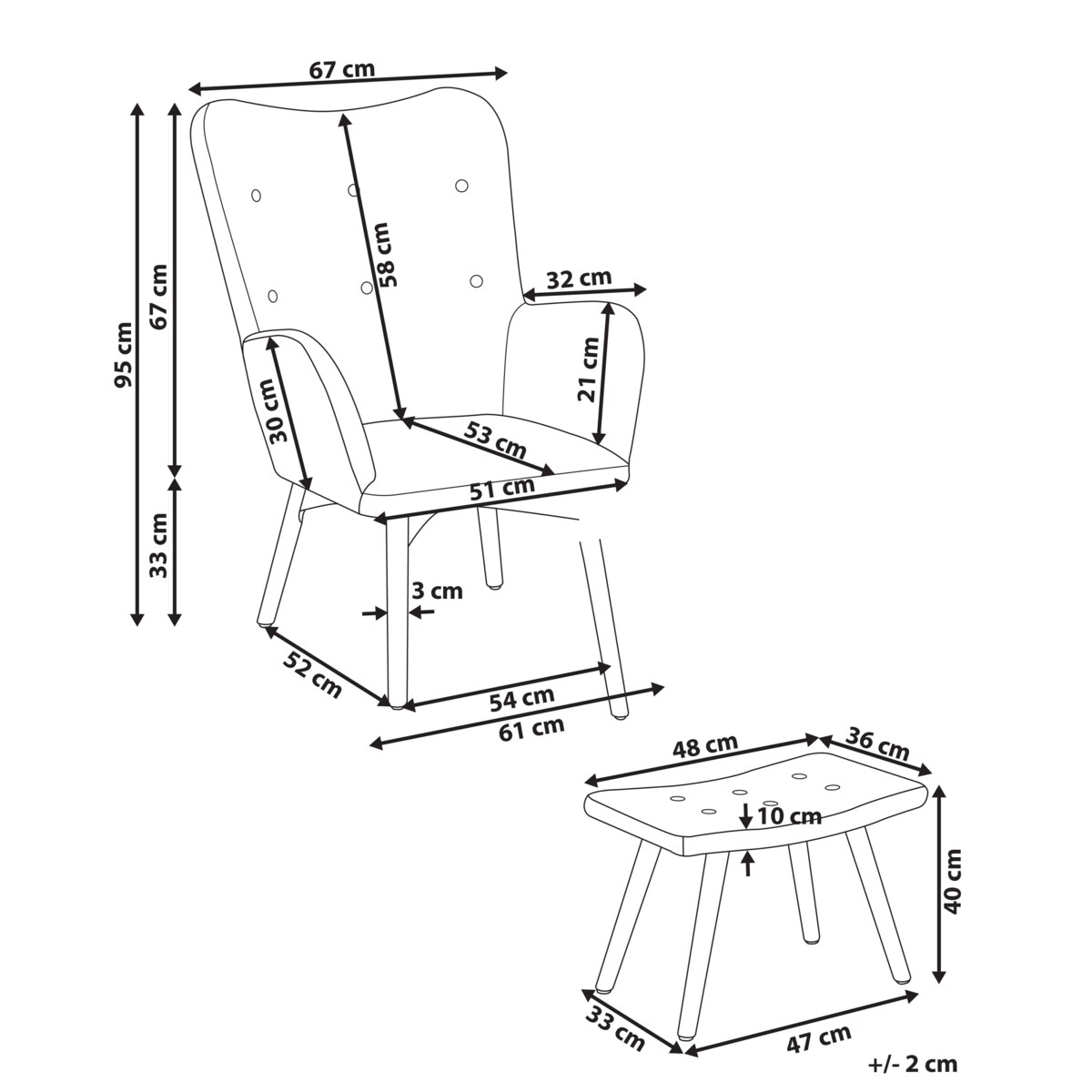 Fotel uszak VEJLE Z podnóżkiem Boucle Pastelowy róż