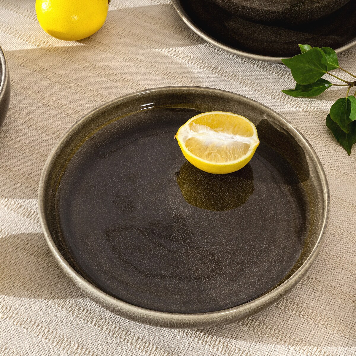 EDA Talerz głęboki 6 szt., brązowy/szary/beżowy