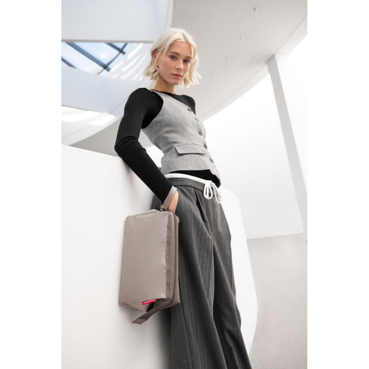 Kosmetyczka TRAVELCOSMETIC, herringbone mokka