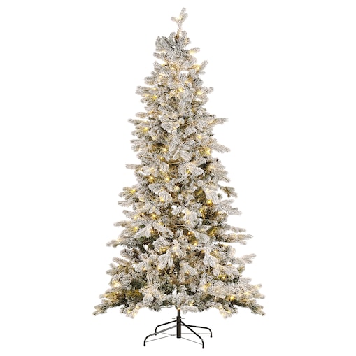 Ośnieżona sztuczna choinka świąteczna LED TATLOW 210 cm Zielony