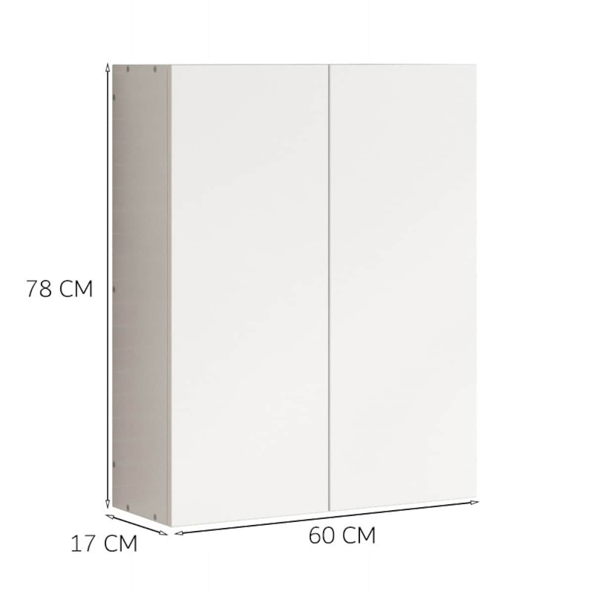 Szafka łazienkowa wisząca biała 2-drzwiowa nowoczesna ścienna 3 półki 60 cm