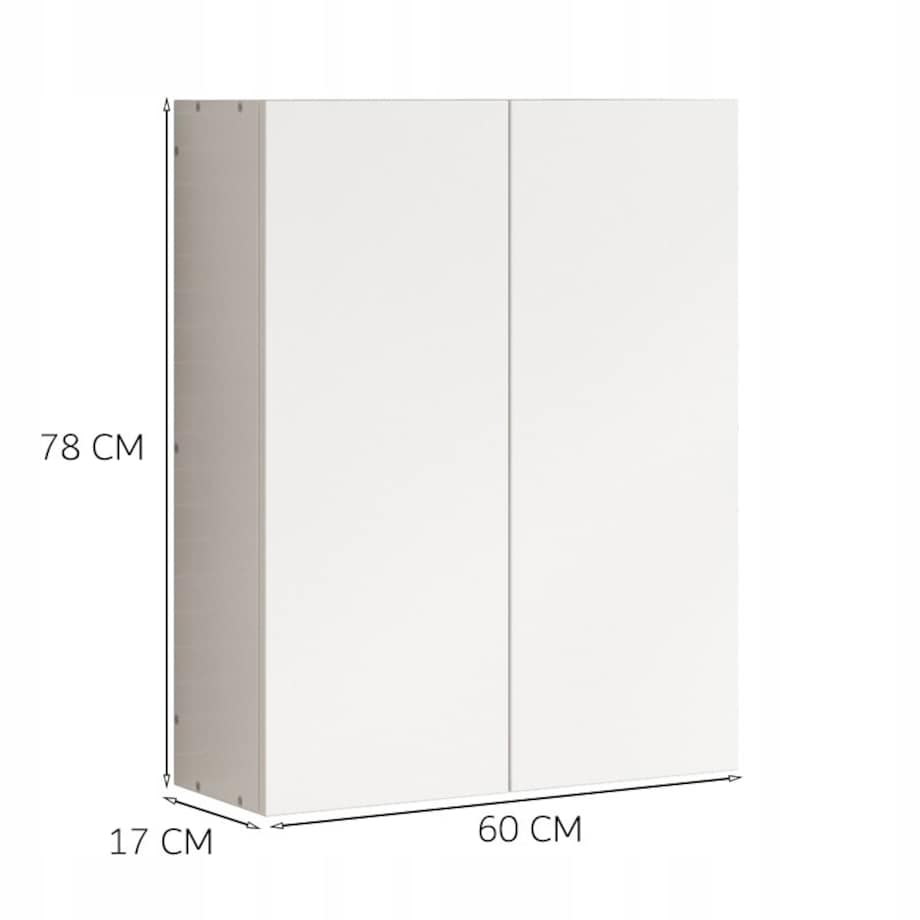 Szafka łazienkowa wisząca biała 2-drzwiowa nowoczesna ścienna 3 półki 60 cm