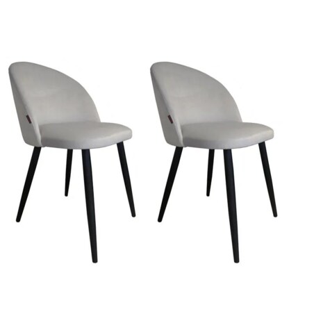 Zestaw krzeseł CLAUDINE 1 VELVET 2 szt jasno szare