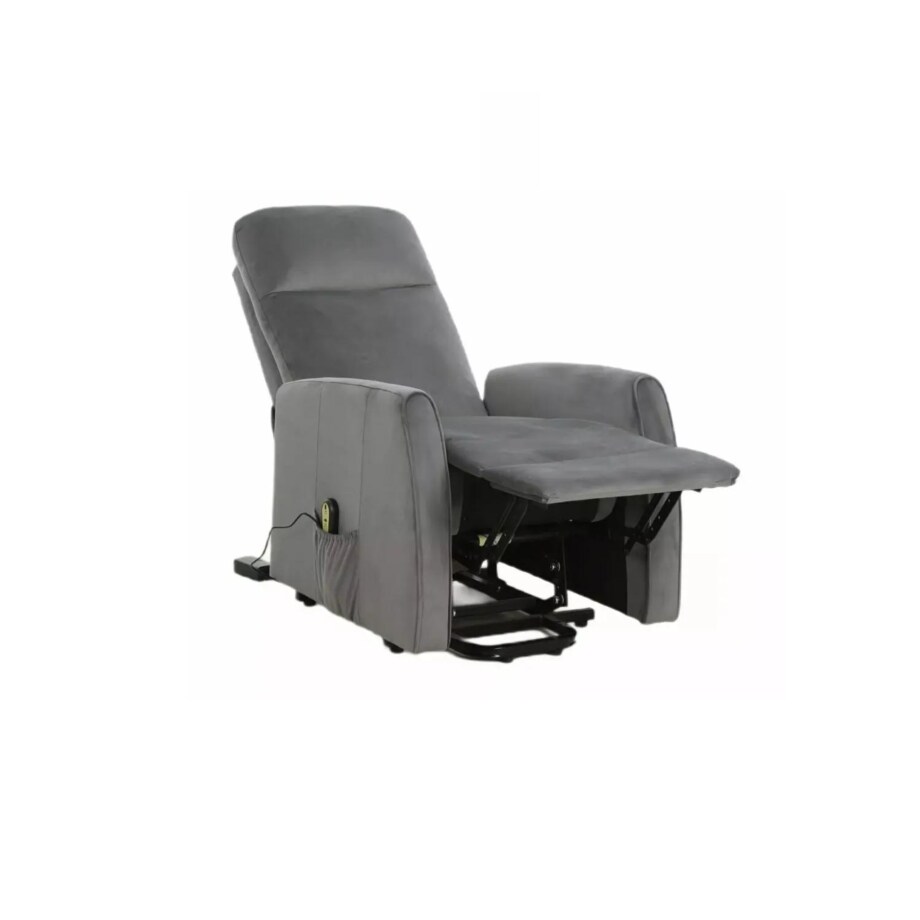 Fotel rozkładany LETO VELVET szary