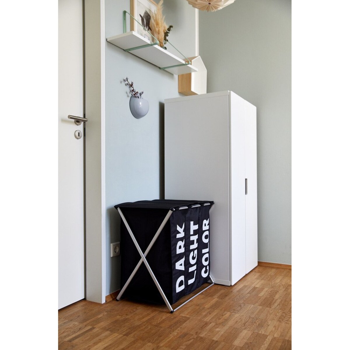 Kosz na pranie zamykany duży TRIO TOP 118 l, pojemnik na brudną odzież 3 komory, WENKO