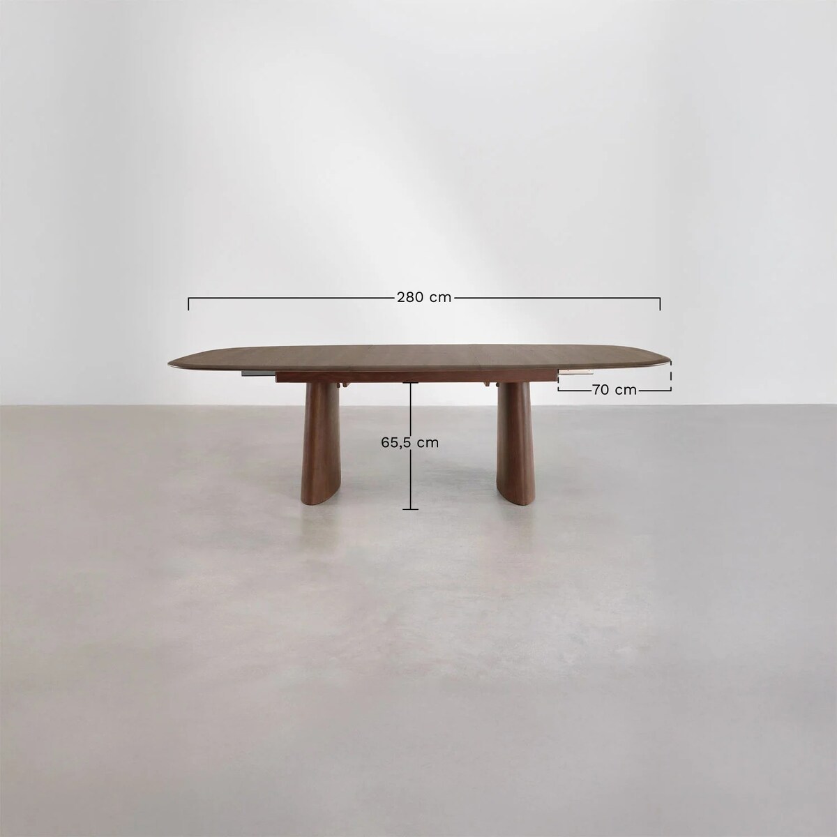 Rozkładany stół jadalniany z MDF i fornirem jesionowym Nuveta, 220-280x110 cm