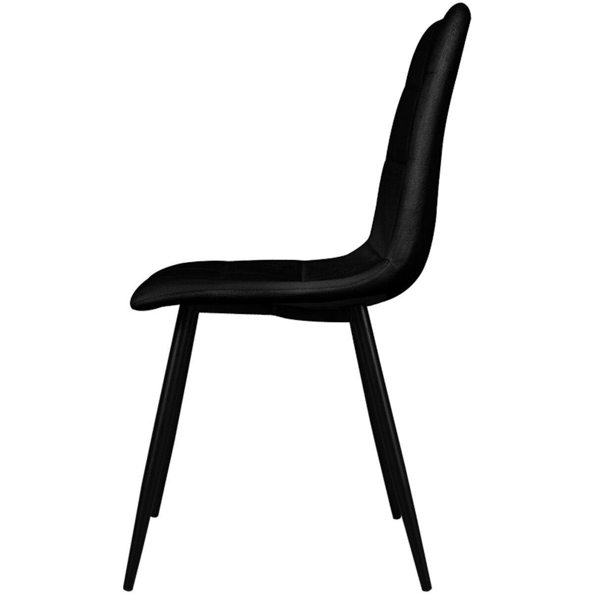 Krzesło tapicerowane czarne welurowe pikowane do salonu jadalni