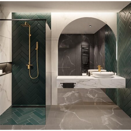 Lustro łazienkowe półowalne w dwóch częściach - FRANK