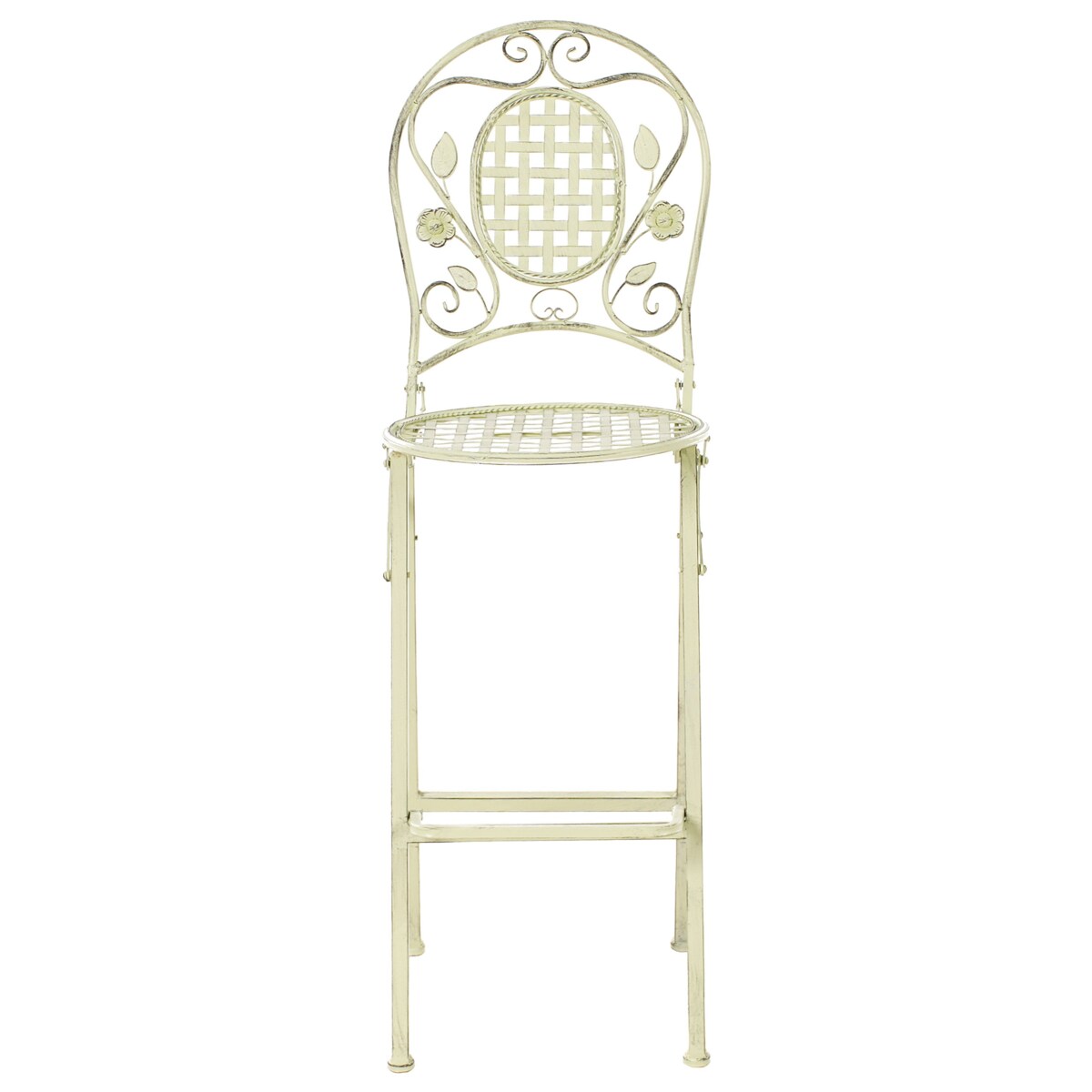 Zestaw 2 krzeseł barowych ogrodowych BIVIO Składane Metal Jasnozielony