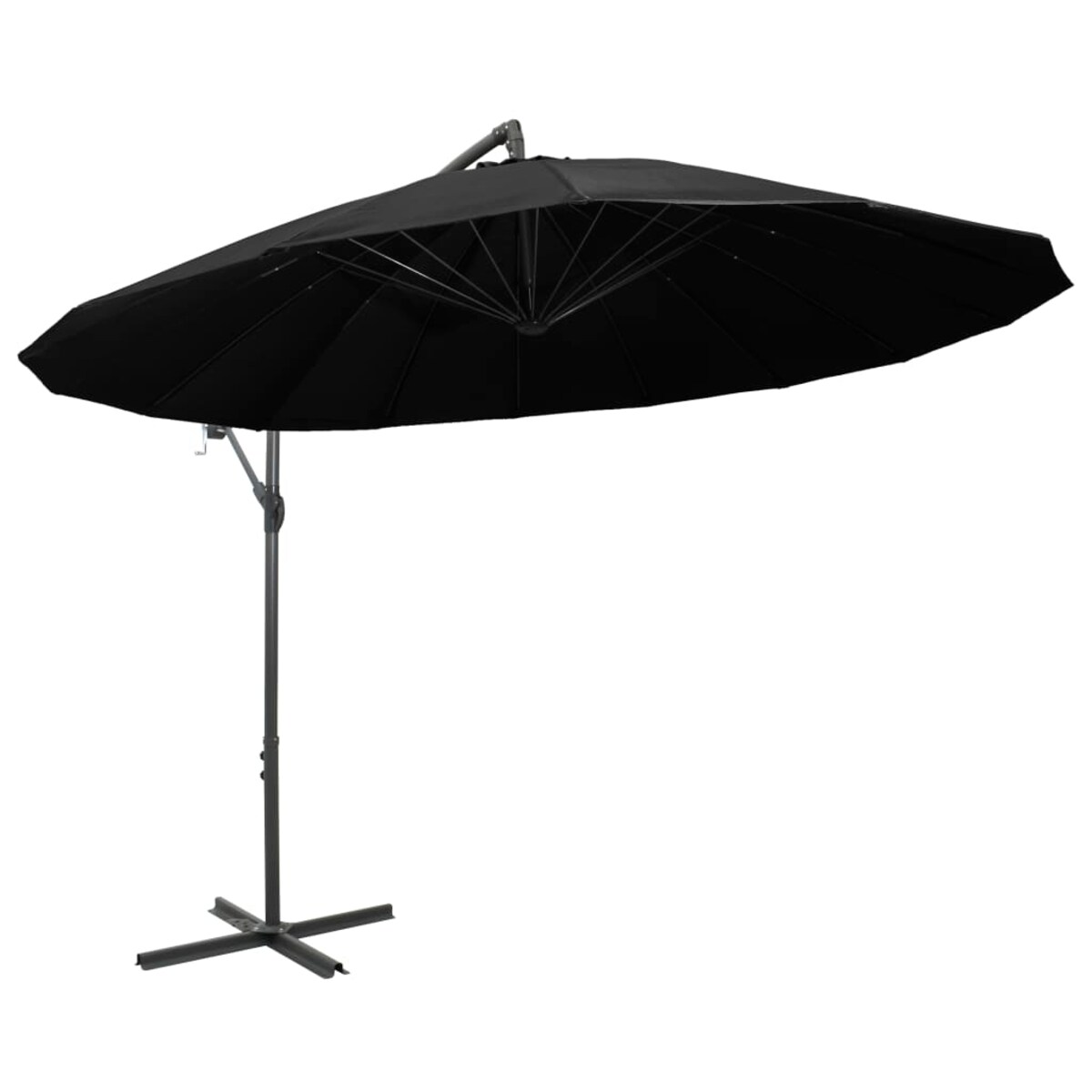 vidaXL Parasol ogrodowy, wiszący, czarny, 3 m, słupek aluminiowy